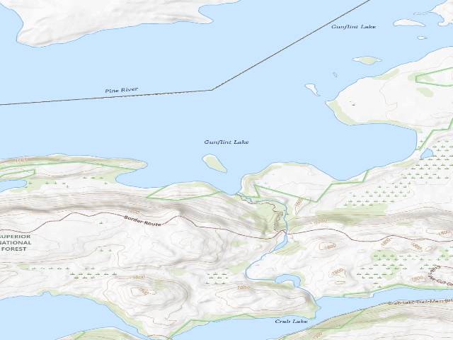 USGS topographic map of Gunflint Lake Site 3