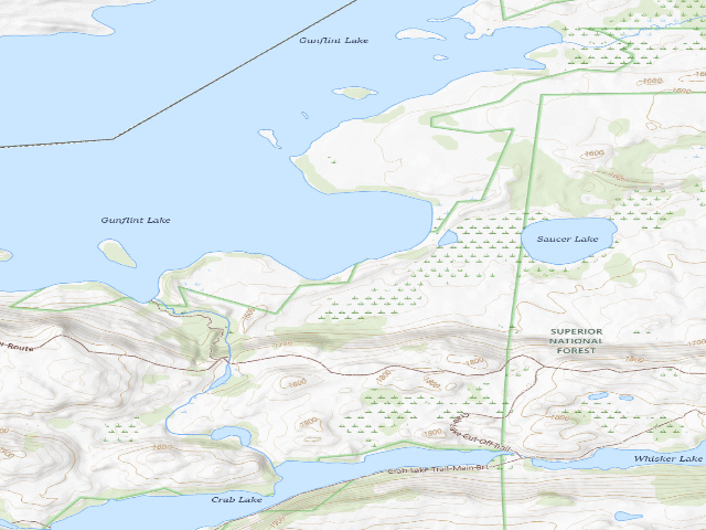 USGS topographic map of Gunflint Lake Site 4