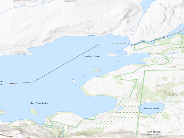 USGS topographic map of Gunflint Lake Site 5