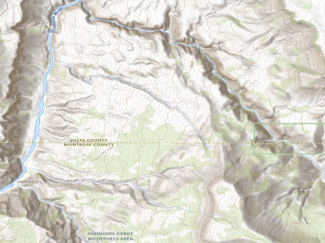 USGS topographic map of Gunnison Gorge Wilderness