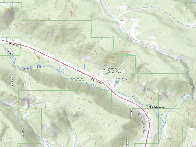 USGS topographic map of Gurnsey Creek Group Campground
