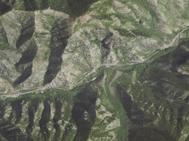 Aerial image of Gus Lind Flat Camp/Trailhead