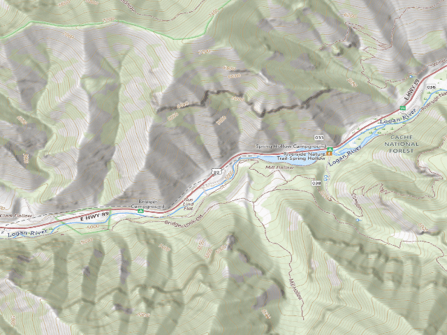 USGS topographic map of Gus Lind Flat Camp/Trailhead