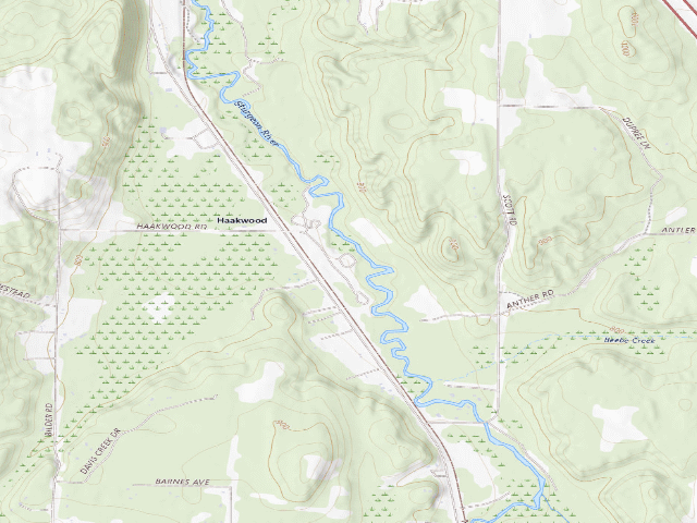 USGS topographic map of Haakwood State Forest Campground