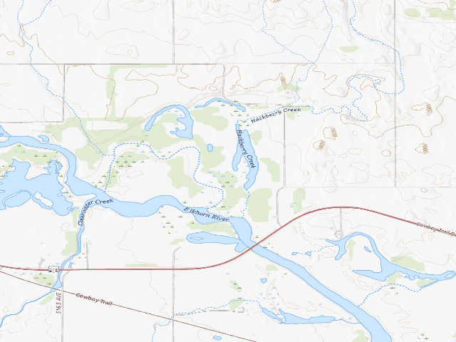 USGS topographic map of Hackberry Creek WMA