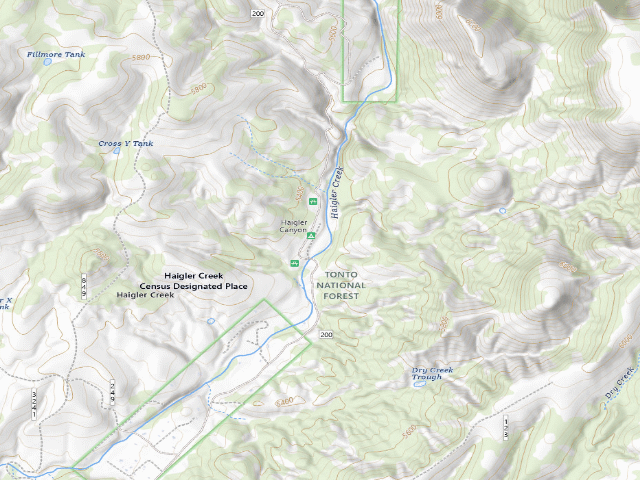 USGS topographic map of Haigler Canyon