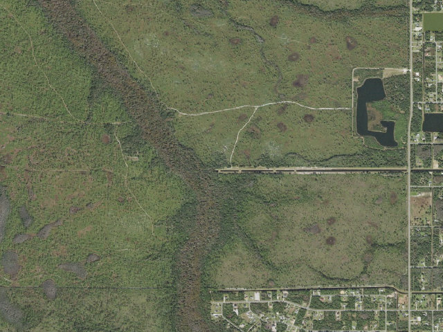 Aerial image of Hal Scott Regional Preserve and Park group site with shelter