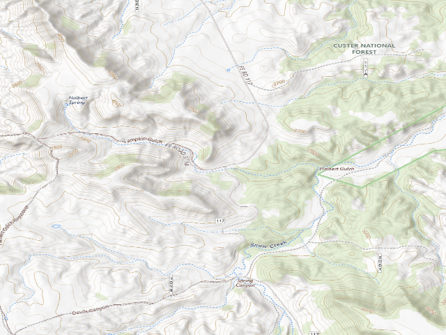 USGS topographic map of Halbert Gulch-Rd 3817