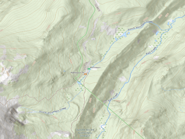 USGS topographic map of Half Moon Campground