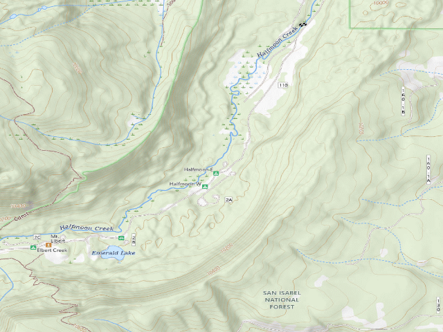 USGS topographic map of Halfmoon East Campground