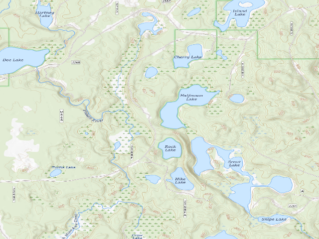 USGS topographic map of Halfmoon Lake Camping Area