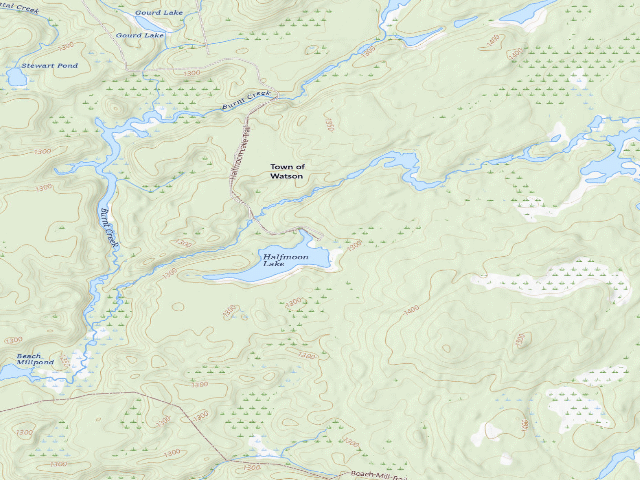 USGS topographic map of Halfmoon Lake Campsite (Independence River Wild Forest)