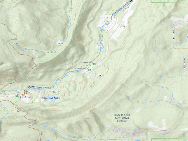 USGS topographic map of Halfmoon West Campground