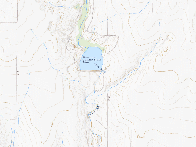 USGS topographic map of Hamilton State Fishing Lake