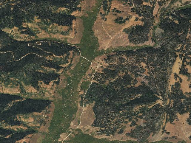 Aerial image of Hams Fork Campground