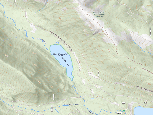 USGS topographic map of Handkerchief Lake Campground
