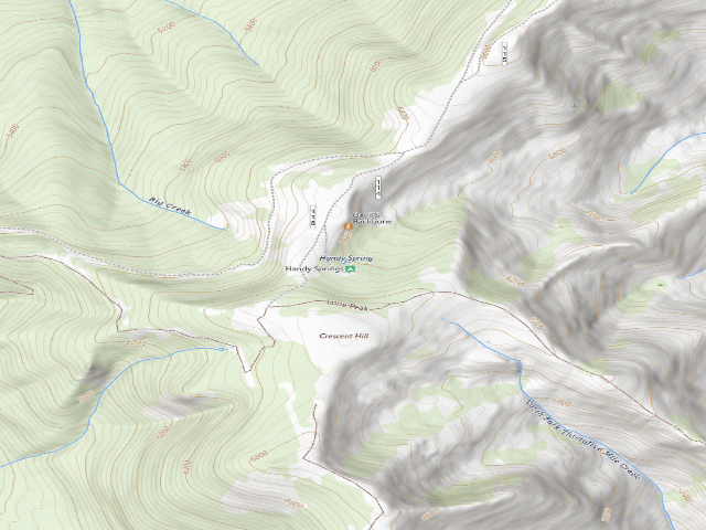 USGS topographic map of Handy Springs Campground