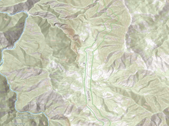 USGS topographic map of Hanging Valley Campground