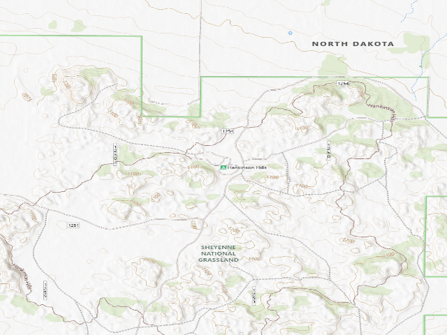 USGS topographic map of Hankinson Hills