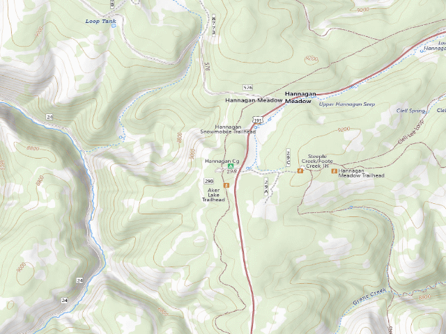 USGS topographic map of Hannagan Campground