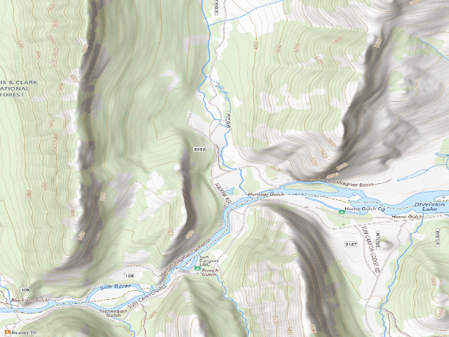 USGS topographic map of Hannan Gulch 4