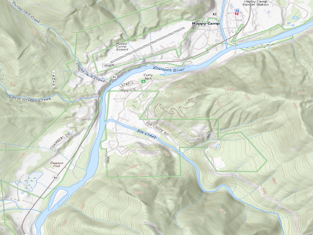 USGS topographic map of Happy Camp