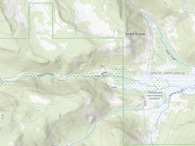 USGS topographic map of Happy Camp Campground