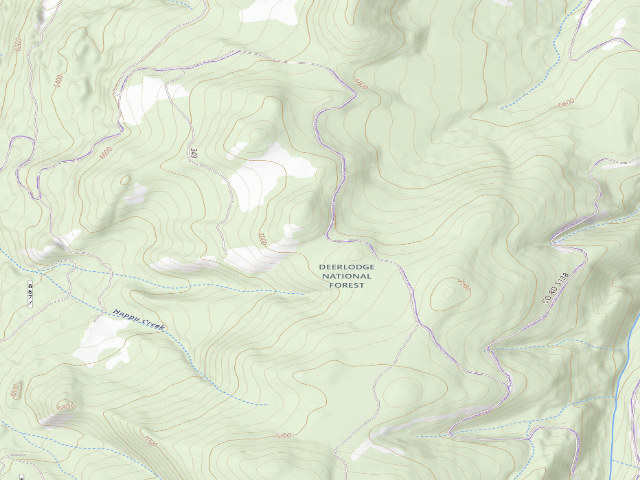 USGS topographic map of Happy Creek Rd-002