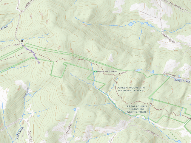 USGS topographic map of Happy Hill Shelter