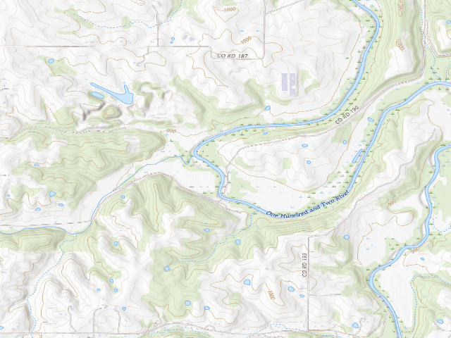 USGS topographic map of Happy Holler Lake Conservation Area