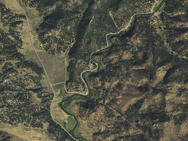 Aerial image of Happy Meadows Campground