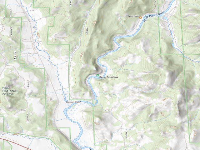USGS topographic map of Happy Meadows Campground