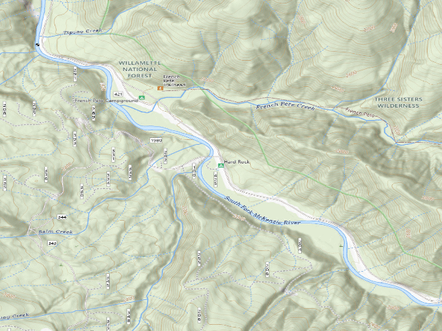 USGS topographic map of Hard Rock