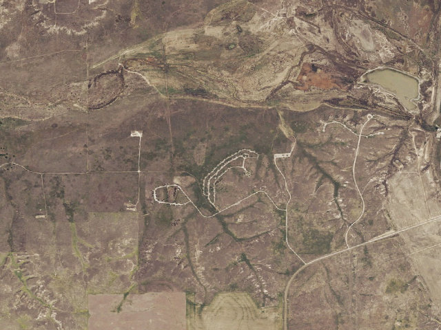 Aerial image of Hardesty Park (Optima WMA)