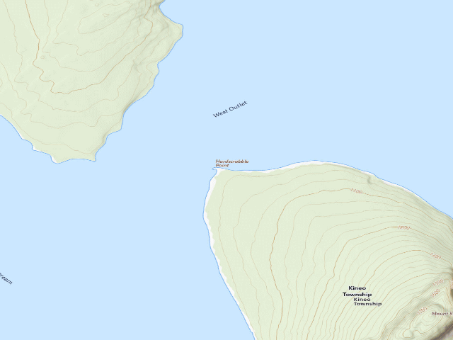USGS topographic map of Hardscrabble Point (Moosehead Lake Shoreline Public Land)