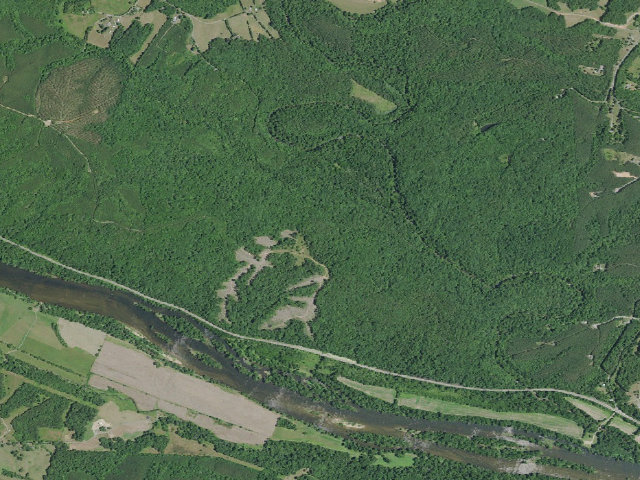 Aerial image of Hardware River WMA