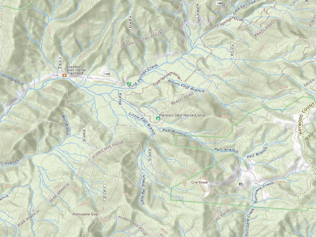 USGS topographic map of Harmon Den Horse Camp