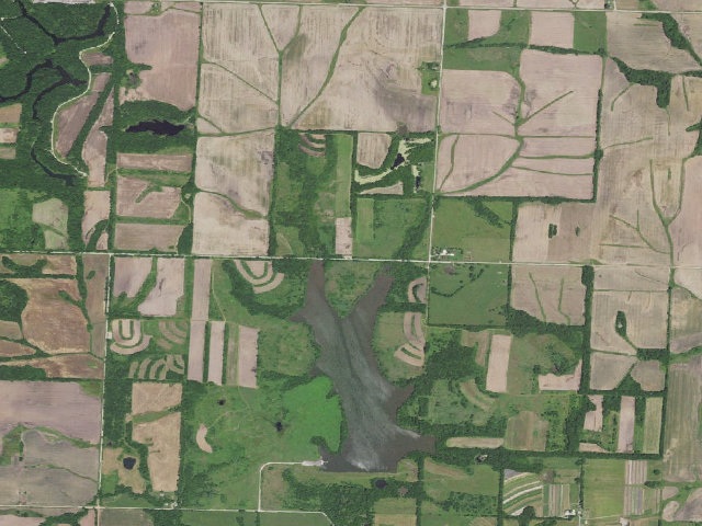 Aerial image of Harmony Mission Lake Conservation Area