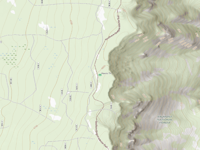 USGS topographic map of Harris Trailhead / Horse Camp