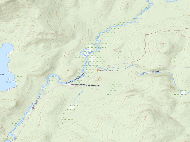 USGS topographic map of Harrisburg Lake Road Campsite (Wilcox Lake Wild Forest)