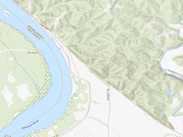 USGS topographic map of Hart Creek Conservation Area