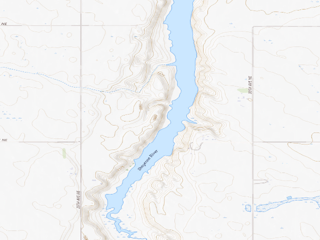 USGS topographic map of Harvey Dam WMA (Wells County)