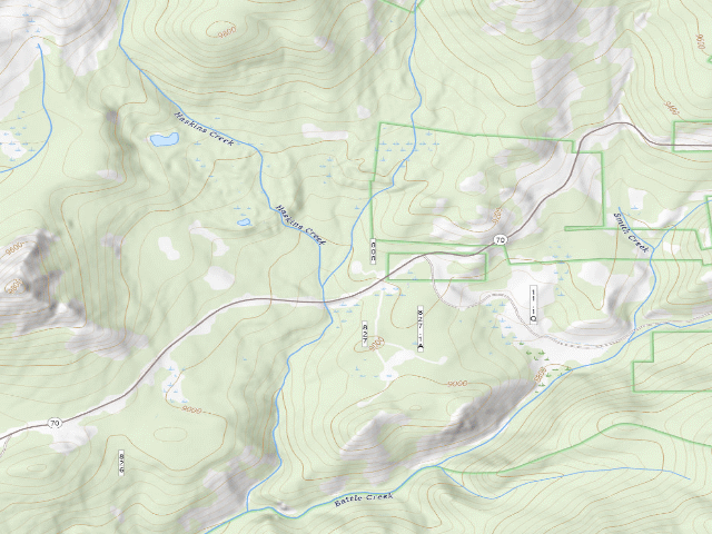 USGS topographic map of Haskins Creek