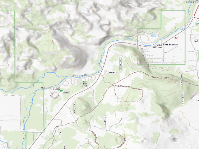 USGS topographic map of Hat Creek