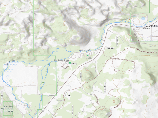 USGS topographic map of Hat Creek Campground