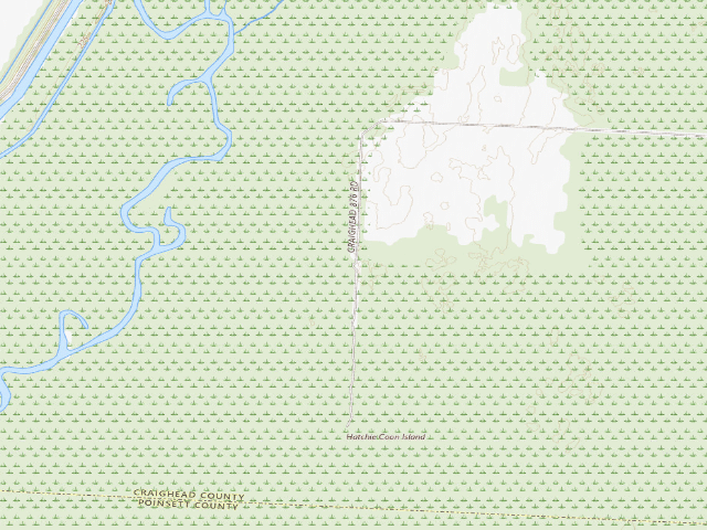 USGS topographic map of Hatchie Coon Island Camping Area #3