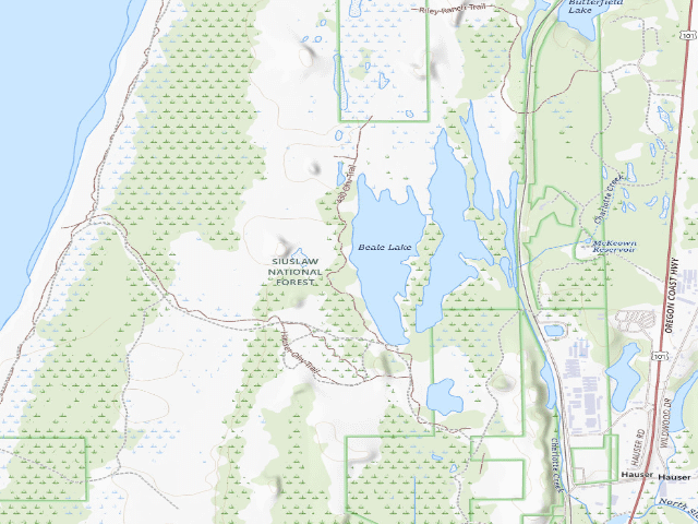 USGS topographic map of Hauser Sand Camping site 77