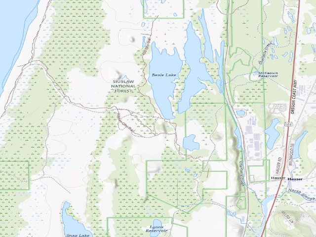 USGS topographic map of Hauser Sand Camping site 80