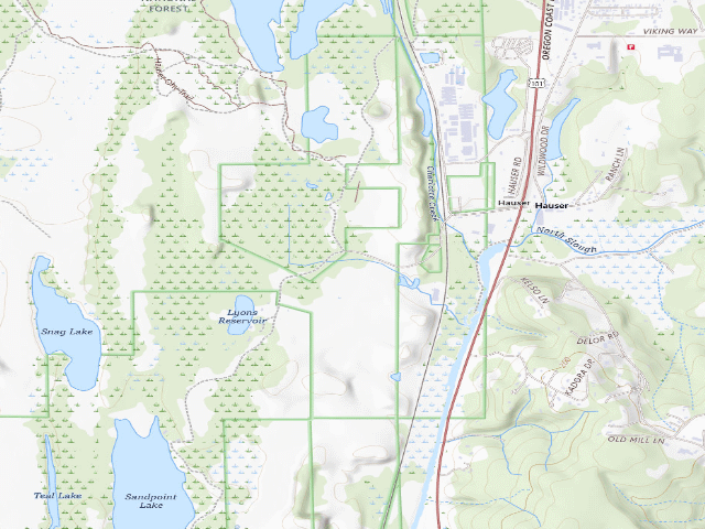 USGS topographic map of Hauser Sand Camping site 86