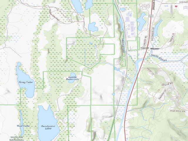 USGS topographic map of Hauser Sand Camping site 88